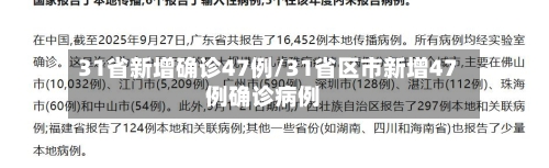 31省新增确诊47例/31省区市新增47例确诊病例