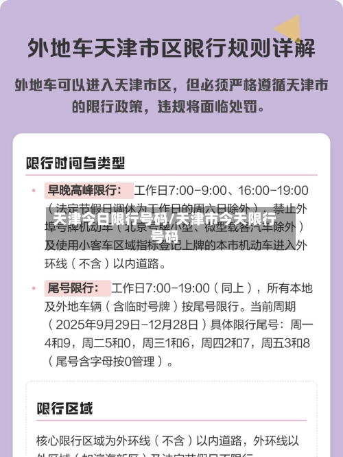 天津今日限行号码/天津市今天限行号码