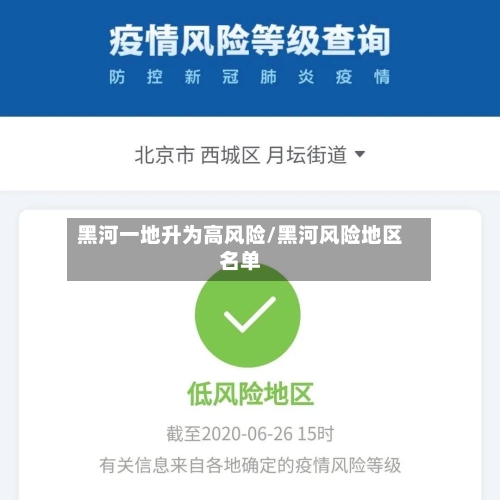 黑河一地升为高风险/黑河风险地区名单