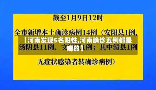 【河南发现5名阳性,河南确诊五例都是哪的】