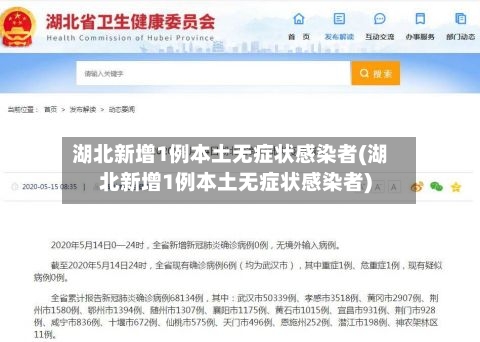 湖北新增1例本土无症状感染者(湖北新增1例本土无症状感染者)