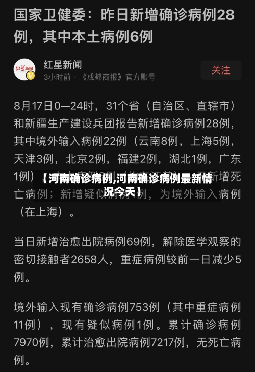 【河南确诊病例,河南确诊病例最新情况今天】